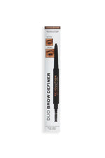 Makeup Revolution, Duo Brow Definer, Eyebrow Cream Pencil & Brush 2-In-1, Medium Brown, 0.25 g