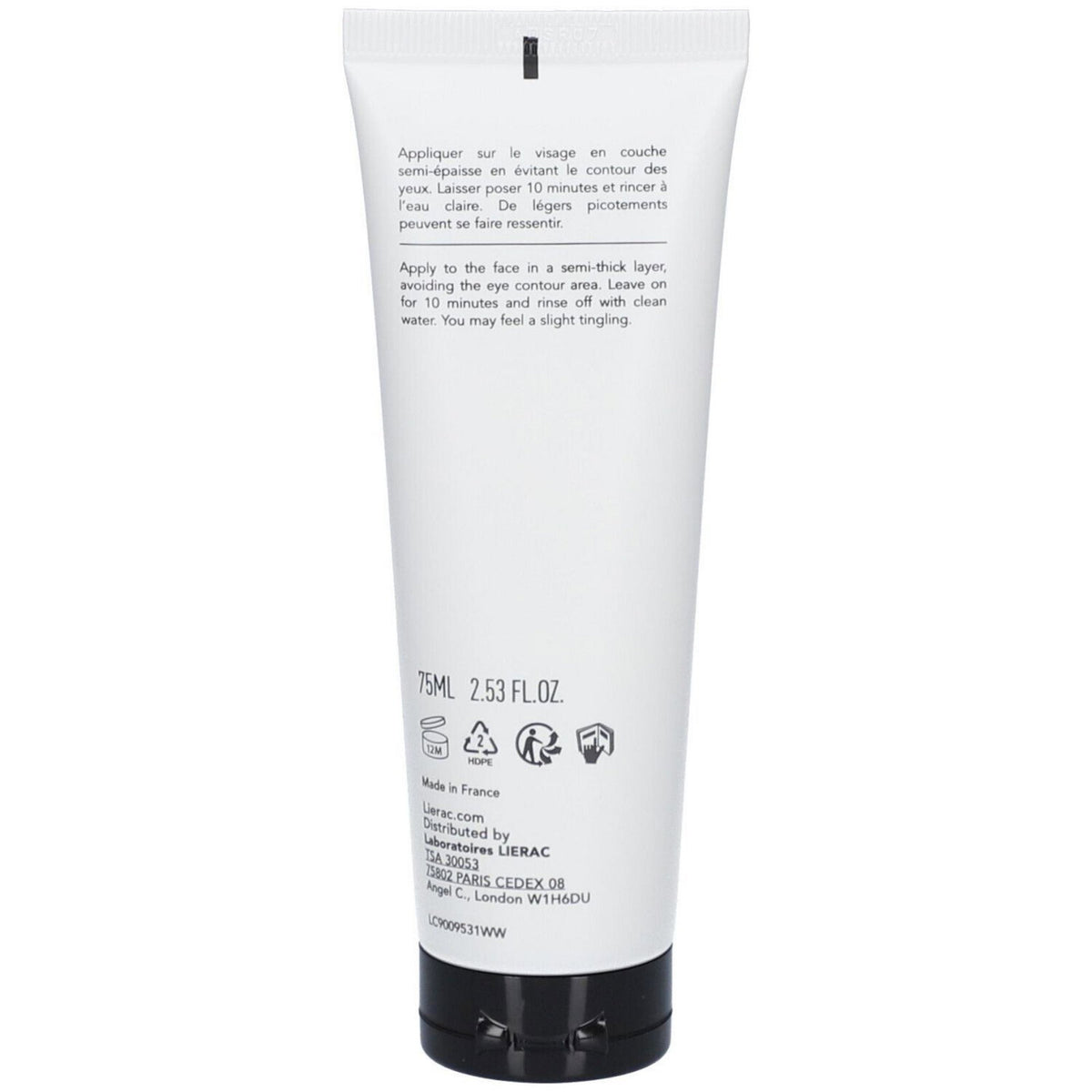 Lierac, Protocole Eclat Acid Glycolique Pur, Exfoliating & Purifying, Peel-Off Mask, Weekly, For Face, 75 ml