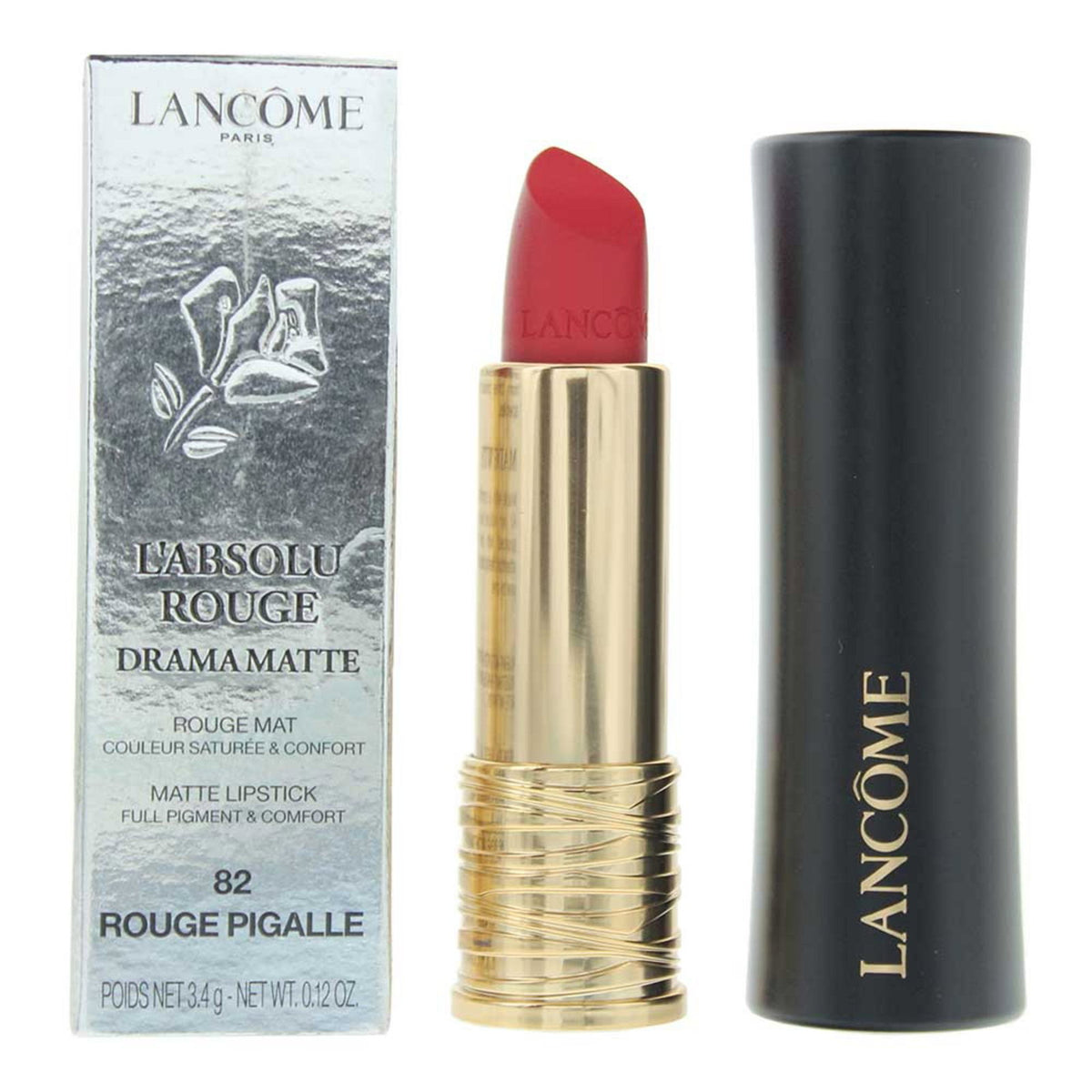 Lancome, L'Absolu Rouge Drama Matte, Matte, Cream Lipstick, 82, Rouge Pigalle, 3.4 g