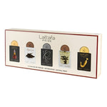 Set Lattafa: Artisan Ethnique, Eau De Parfum, For Women, 20 ml + Natural Oud, Eau De Parfum, For Women, 20 ml + Tharwah Silver, Eau De Parfum, For Women, 20 ml + Eternal Oud, Eau De Parfum, For Women, 20 ml + Shuyukh Gold, Eau De Parfum, For Women, 20 ml