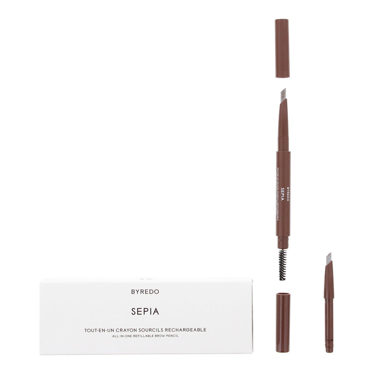 Byredo, All-In-One, Precision, Double-Ended, Eyebrow Cream Pencil & Brush 2-In-1, 02, Sepia, 0.5 g