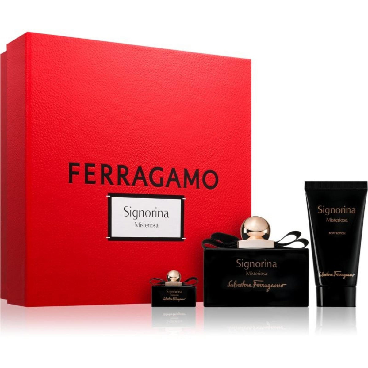 Set Salvatore Ferragamo: Signorina  Misteriosa, Eau De Parfum, For Women, 50 ml + Signorina  Misteriosa, Eau De Parfum, For Women, 5 ml + Signorina  Misteriosa, Moisturizing, Body Lotion, 50 ml