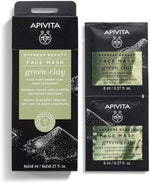 Set, Apivita, Green Clay, Cleansing & Purifying, Clay Mask, 2 pcs, 8 ml
