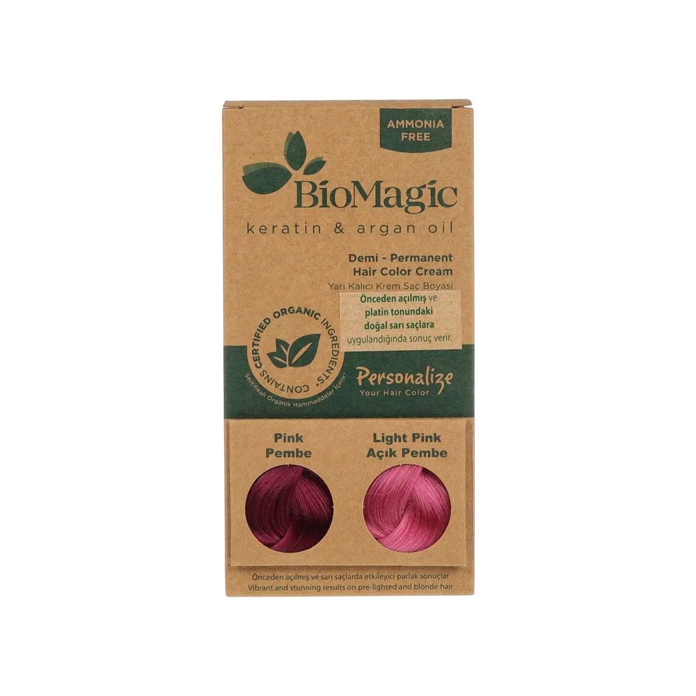 Biomagic, Biomagic, Keratin & Argan Oil, Demi-Permanent Hair Dye,  Pink, 250 ml *Tester