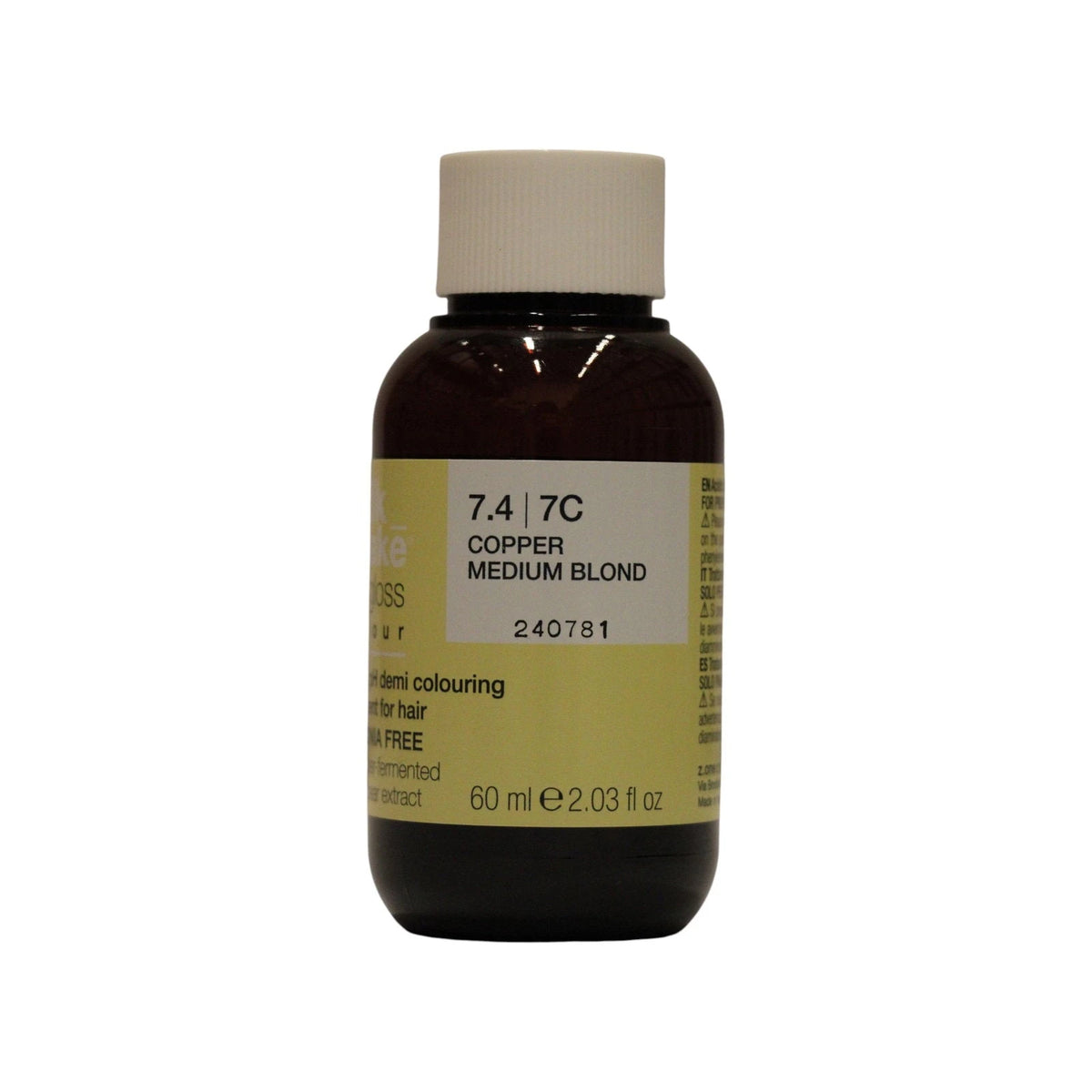 milk_shake The Gloss Acidic pH Colore Demi-Permanente per Capelli 7.4 Biondo Medio Rame 60 ml