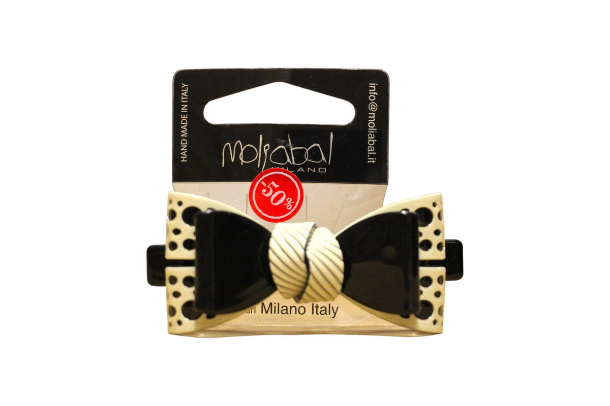 Moliabal Fermaglio per capelli 345 - Fiocco nero avorio