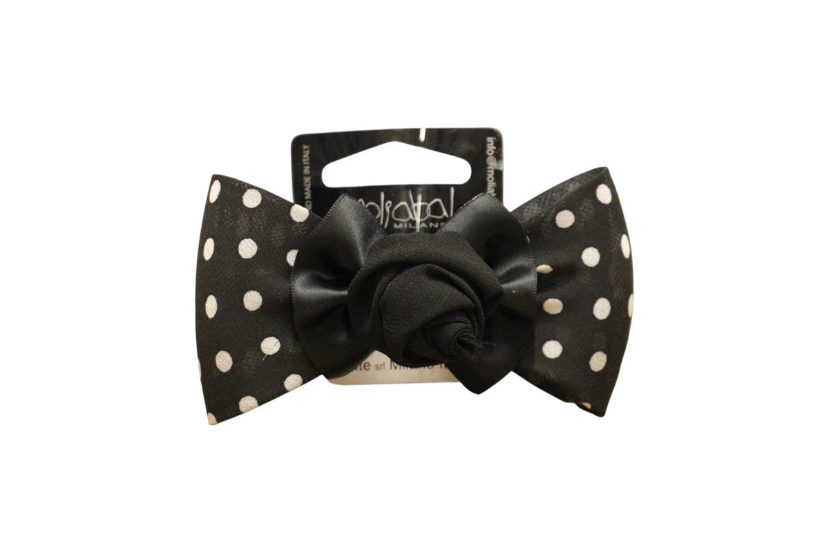 Moliabal Fermaglio per capelli 409 - Fiocco nero a pois