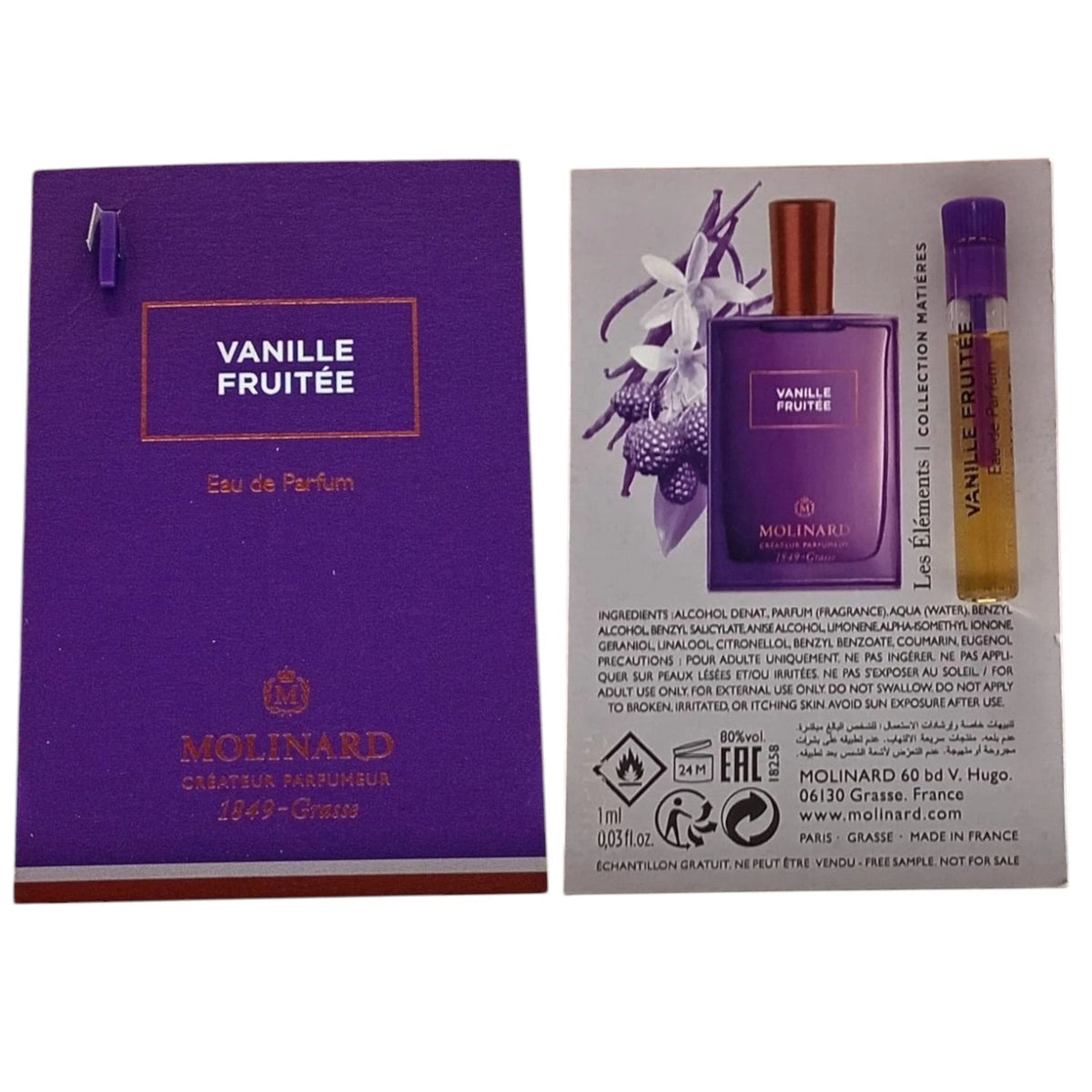 Molinard, Les Elements - Vanille Fruitee, Eau De Parfum, Unisex, 1 ml *Vial