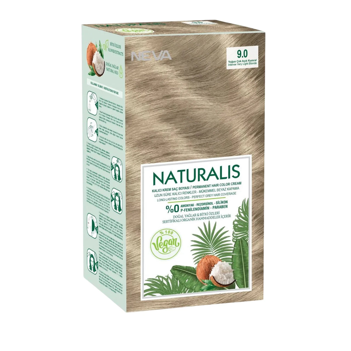 Neva, Naturalis, Tinta permanente per capelli, 9.0 , 150 ml