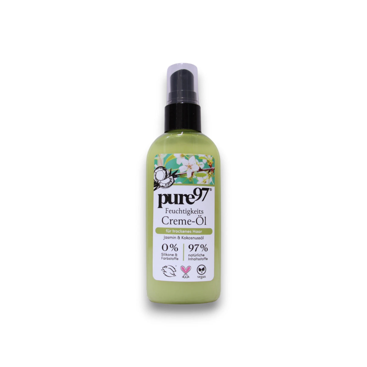 Pure97, Jasmin & Kokosnuss, Hair Cream Treatment, For Heat Protectant, 100 ml