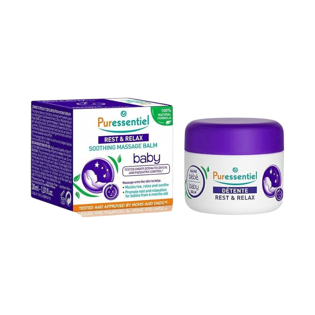 Puressentiel, Baby - Rest & Relax, Essential Oils, Soothing & Moisturizing, Body Balm, All Over The Body, 30 ml