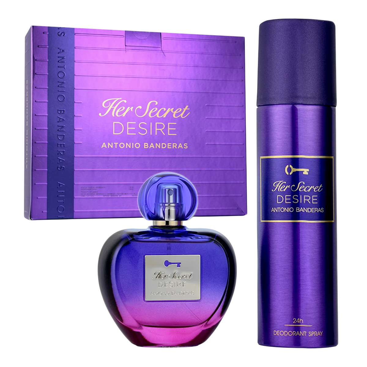Set Antonio Banderas: Her Secret Desire, Eau De Toilette, For Women, 80 ml + Her Secret Desire, Deodorant Spray, For Women, 150 ml
