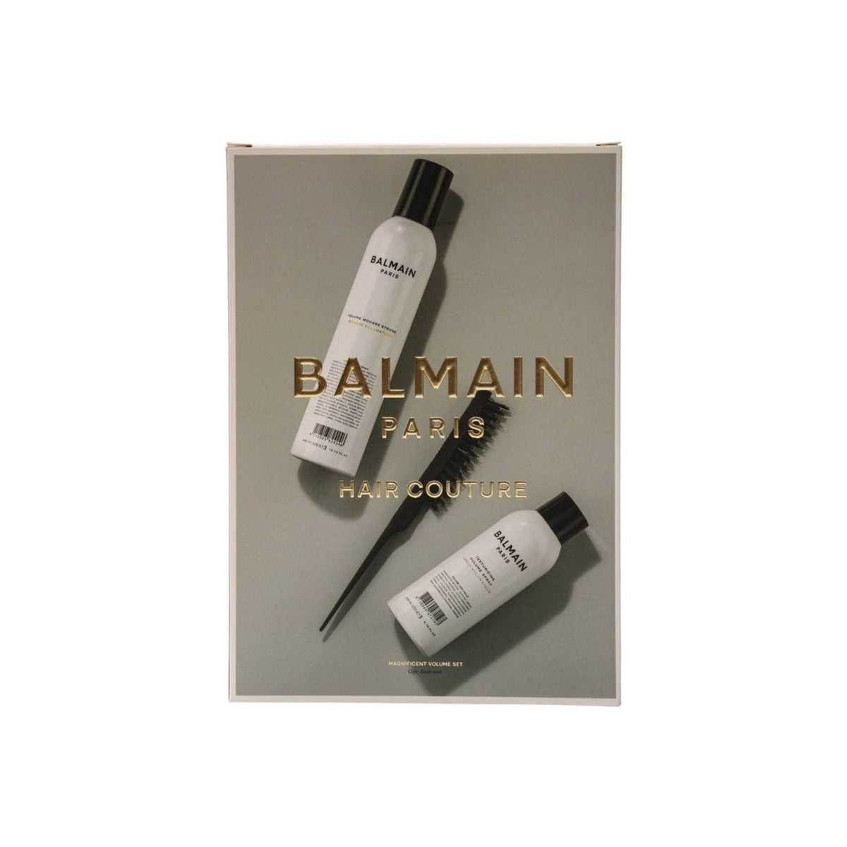 Balmain Set Magnificent Volume - Spray Texturizzante 200 ml, Mousse 300 ml & Spazzola