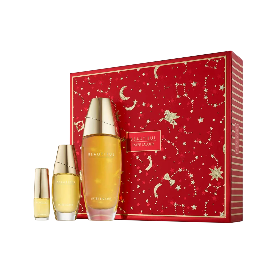 Set Estee Lauder: Beautiful, Eau De Parfum, For Women, 100 ml + Beautiful, Eau De Parfum, For Women, 30 ml + Beautiful, Eau De Parfum, For Women, 4.7 ml