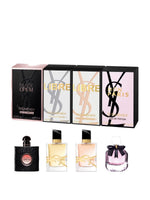Set Yves Saint Laurent: Black Opium, Eau De Parfum, For Women, 7.5 ml *Miniature + Libre, Eau De Parfum, For Women, 7.5 ml *Miniature + Libre, Eau De Toilette, For Women, 7.5 ml *Miniature + Mon Paris, Eau De Parfum, For Women, 7.5 ml *Miniature