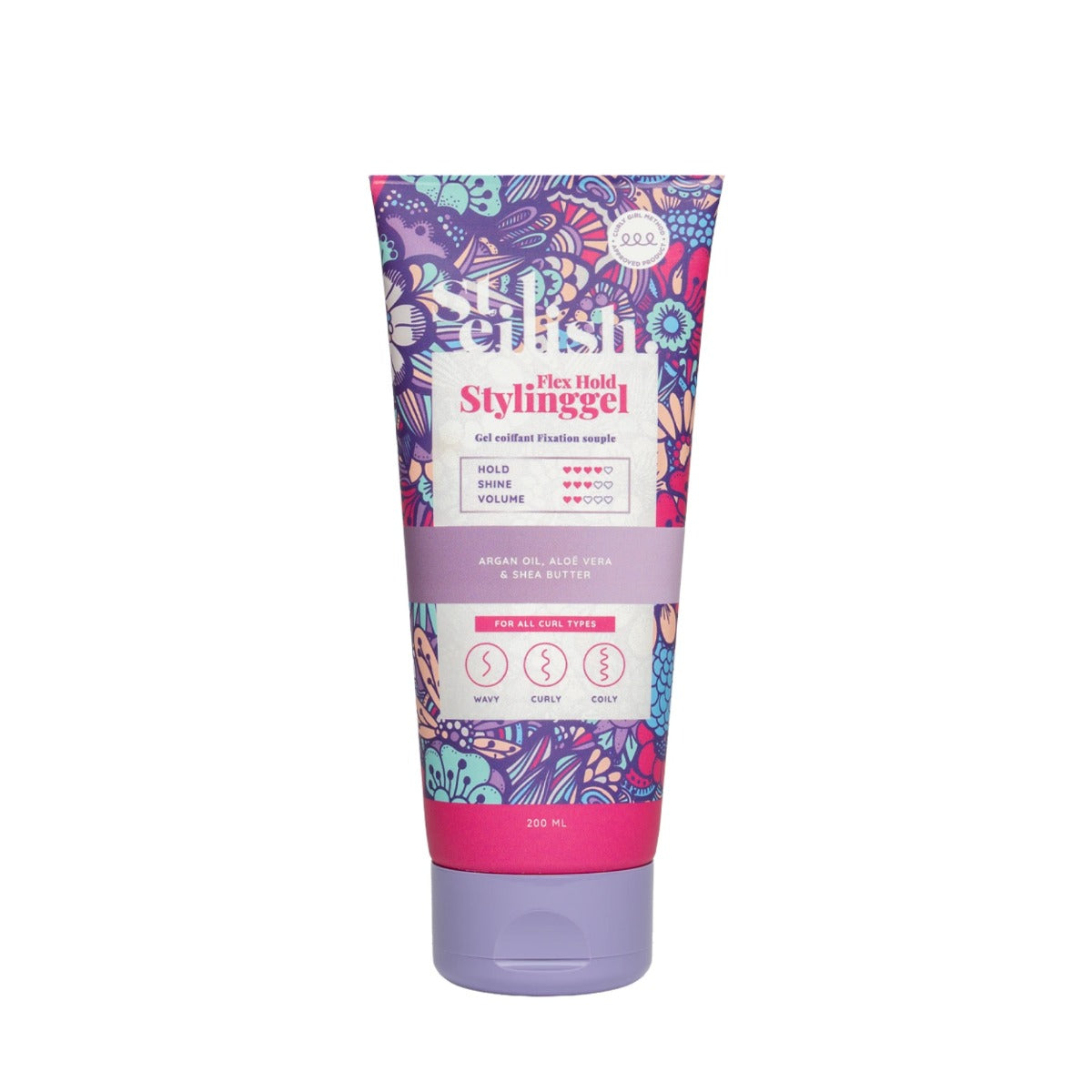 Steilish, Flex Hold, Hair Styling Gel, Curl Definition & Frizz Control, Medium Hold, 200 ml