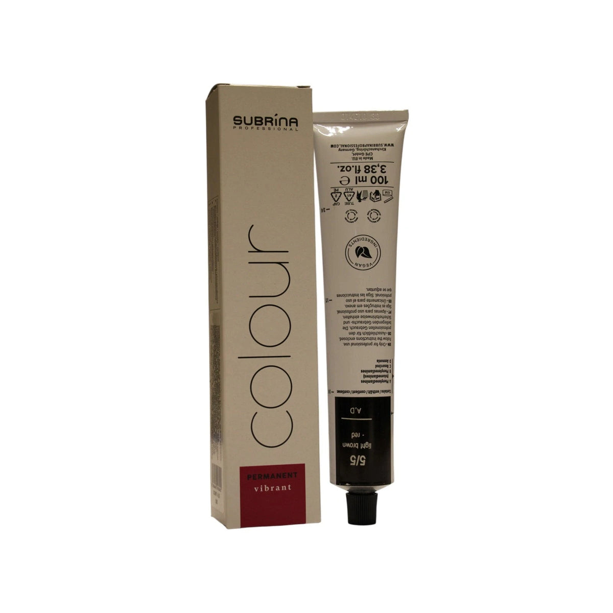 Subrina Professional Essential Colour Tinta Permanente per Capelli 5/5 Castano Chiaro Rosso 100 ml