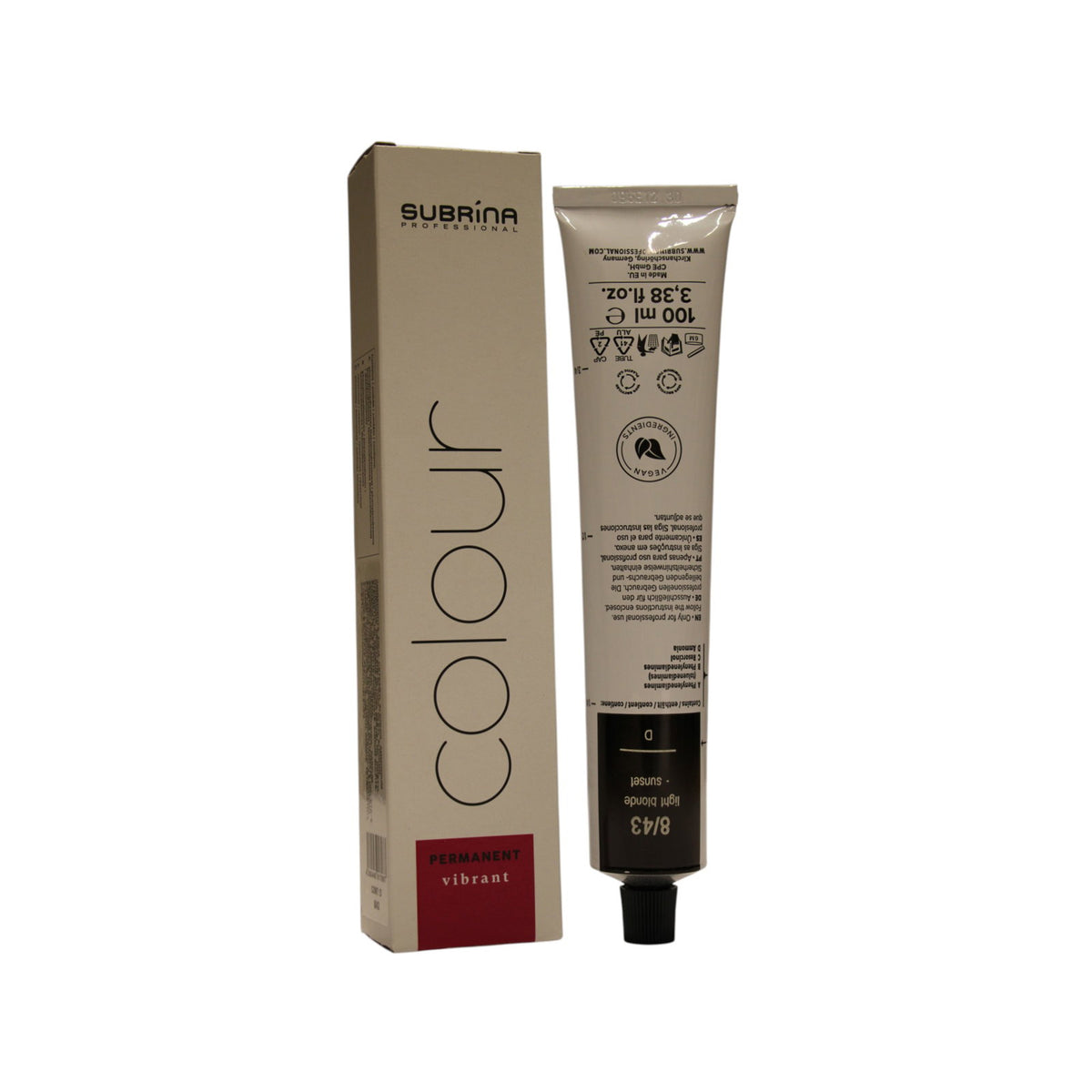 Subrina Professional Vibrant Colour Tinta permanente per capelli 8/43 100 ml