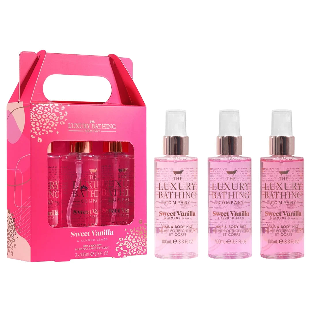 The Luxury Bathing Company Sweet Vanilla & Almond Glaze Set di Mist per Capelli e Corpo